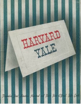 1945 Yale Vs Harvard College Football Program Yale Bowl Robert Kennedy Fair/good
