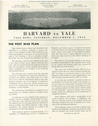 1945 Yale vs Harvard College Football Program Yale Bowl Robert Kennedy FAIR/GOOD 4