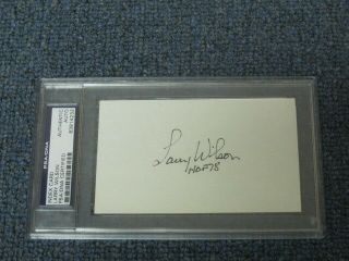 Larry Wilson Autographed 3x5 Index Card Psa Certified Encapsulated