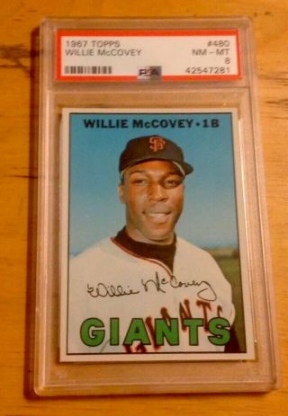 1967 Topps 480 Sf Giants Willie Mccovey Psa Nm - Mt8 Nicely Centered Great Card