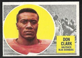 1960 Topps Cfl Football: 88 Don Clark,  Winnipeg Blue Bombers - Last Card In Set