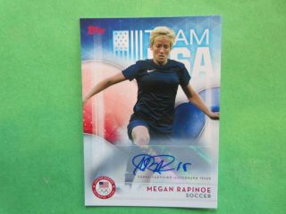 2016 Topps Olympic Megan Rapinoe Auto Card 20 Golden Boot,  World Cup Champ