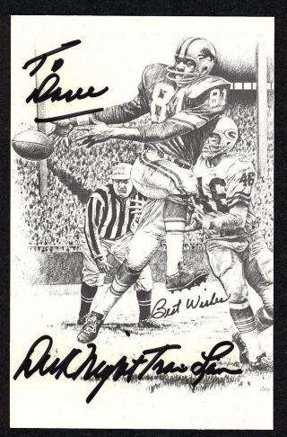 Dick Night Train Lane,  Lions Signed Pro - Football Hall Of Fame {hof} Postcard