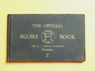 1909 A.  J.  Reach Official Baseball Score Book,  Red Bud Evansville Ames Renault Il