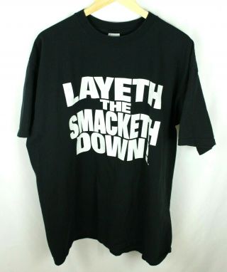 Vintage Wwf The Rock Layeth The Smackdown On Your Candy Ass Black T - Shirt Sz 2xl