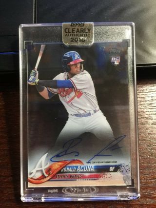 2018 Topps Clearly Authentic Ronald Acuna Auto Autograph Rc Braves