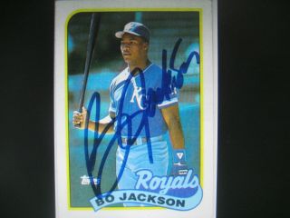 Bo Jackson Kansas City Royals Autographed Signed 1989 Topps Card W/co