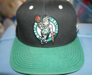 Boston Celtics Nba Vintage Flat Bill Snapback Adidas Retro Cap Hat Black