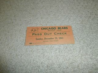 Ny Giants/chicago Bears Nfl Championship Game Ticket 12/21/1941 Ex Very Rare