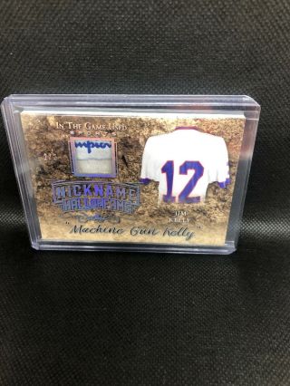 Jim Kelly 2019 Leaf The Game Jersey Patch 1/2 Prime Champion Tag Nickname