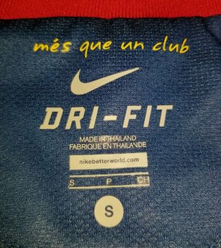 Lionel Messi Nike Dri - Fit Barcelona Soccer Jersey Men Small Qatar Foundation 10 4