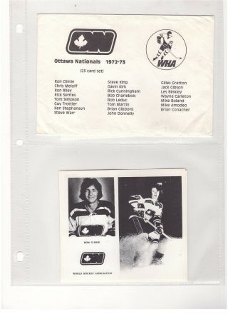 1972 - 73 Wha Ottawa Nationals Complete Set 23 Hockey Photos With Envelope