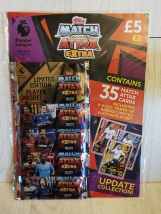 MATCH ATTAX EXTRA 2018/19 MULTIPACK WITH GURANTEED LIMITED EDITION CARD SET OF 2 2