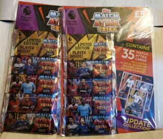 MATCH ATTAX EXTRA 2018/19 MULTIPACK WITH GURANTEED LIMITED EDITION CARD SET OF 2 5