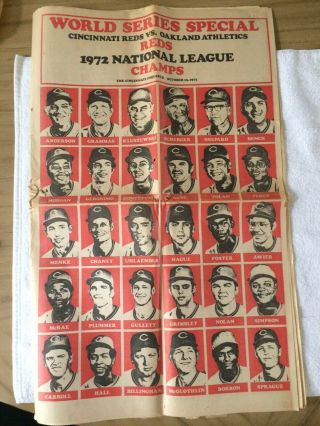 Cincinnati Reds 1972 National League Champs - Cincy Enquirer Section (worn Cond)