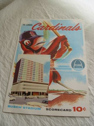 1964 St.  Louise Cardinals Vs.  Los Angeles.  Scorecard.  Home Game.  Very Good.  Rare.