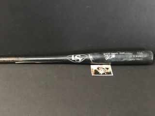 Kevin Newman Pittsburgh Pirates Autographed Signed 2016 Game Cracked Bat 1 2