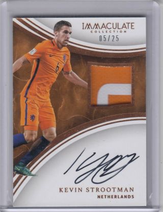 2017 Panini Immaculate Soccer Kevin Strootman 5/25 On Card Patch Autograph
