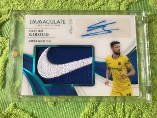 Olivier Giroud 2018 - 19 Panini Immaculate Logo Signatures Patch Auto One Of 1/1