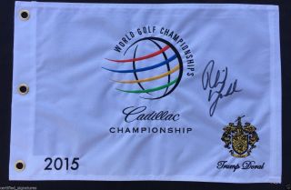 Phil Mickelson Signed 2015 World Golf Cadillac Championship Flag Doral Proof J11