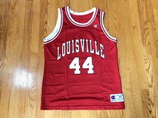 Rare Vintage 1990s Louisville Cardinals Champion Basketball Jersey Mens 44 Euc
