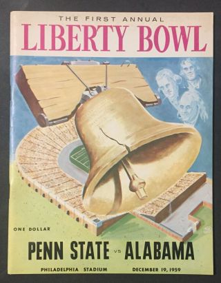 1959 Liberty Bowl Alabama Vs Penn State Football Program