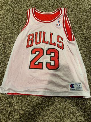 Champion Michael Jordan Reversible Home Away Chicago Bulls Jersey Size 44