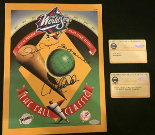 1998 World Series Program,  Signed Rivera,  Jeter,  Torre W/steiner (nm)