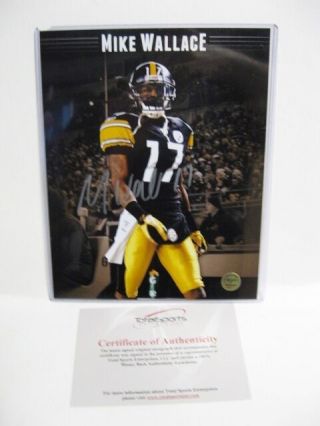 Mike Wallace Autographed 8x10 Photo Pittsburgh Steelers Tse Certified