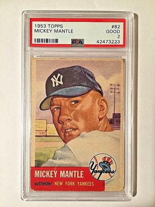 1953 Topps 82 Mickey Mantle Psa Good 2 42473223 Yankees