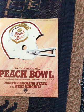1975 Peach Bowl Game Program Nc State V.  West Virginia