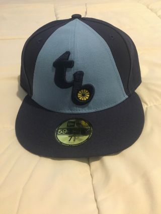 Era Fitted Tampa Bay Rays Retro Home Throwback Hat Size 7 5/8 - Sweet Blue