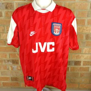 Vintage Nike Arsenal Jvc Soccer Jersey The Gunners 90s Premier Large L