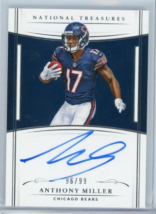2018 National Treasures Anthony Miller Rookie Auto D 96/99 (chicago Bears)