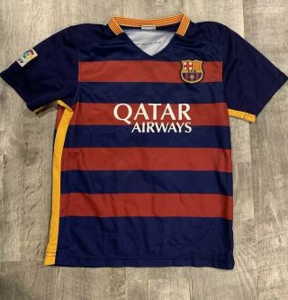 Fcb Barcelona Messi Soccer Football Jersey Size 26 Youth Large