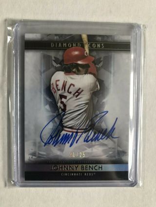 2019 Topps Diamond Icons Johnny Bench Autograph Sp 21/25 Reds
