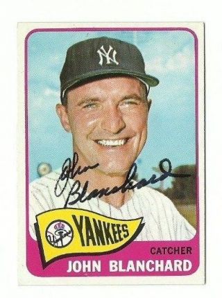 Johnny Blanchard 1965 Topps Autographed Auto Signed Card Yankees