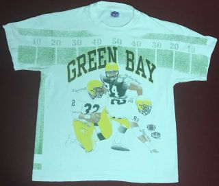 Vintage 1994 Green Bay Packers Sportee’s Shirt Sterling Reggie All Over Print