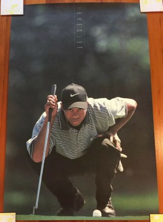 Tiger Woods Nike Poster " The Eyes Have It " 1997 Golf 23” X 35”