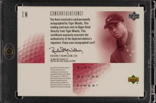 2001 SP Authentic Sign Of The Times Tiger Woods ROOKIE RC AUTO 1/274 TW (PWCC) 2