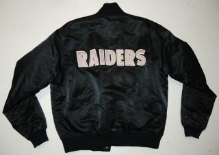 Vintage 90s Black Oakland Raiders Starter Jacket Lg Los Angeles Usa