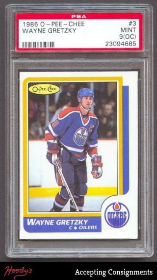 1986 O - Pee - Chee Hockey 3 Wayne Gretzky Psa 9 (oc) Oilers