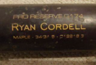 Ryan Cordell Chicago 2019 White Sox Game Cracked Baseball Bat