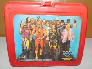 Vintage 1991 Wwf World Wrestling Federation Lunch Box & 2 Wrestlers Hulk Hogan