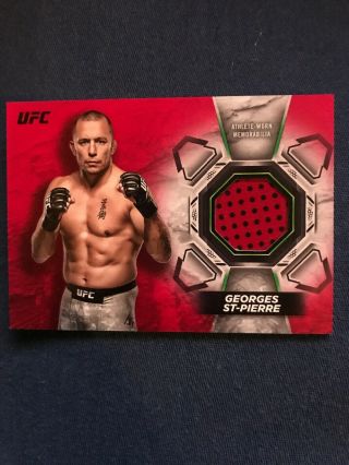 2018 Topps Ufc/knockout Georges St Pierre (ruby/red) (6/8) Fight Mat Relic