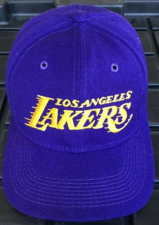 Vintage 90s Los Angeles Lakers Sports Specialties Snapback Hat 100 Wool Pro