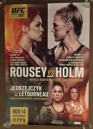 Official Ufc 193 - Ronda Rousey Vs Holly Holm Poster 27x39 (near)