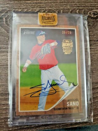 2017 Miguel Sano Topps Archives Heritage Rc Auto 25/25 Mn Twins Ebay 1/1