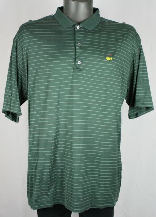 Masters Bobby Jones Augusta National Golf Shop Green Striped Polo Shirt Italy