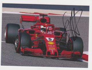 5 2018 Sebastian Vettel Hand Signed Autograph Scuderia Ferrari F1 Card Postcard